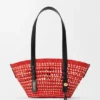 Small Braid Basket in Iraca Palm and Calfskin