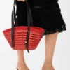 Small Braid Basket in Iraca Palm and Calfskin