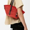 Small Braid Basket in Iraca Palm and Calfskin