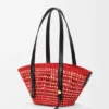 Small Braid Basket in Iraca Palm and Calfskin