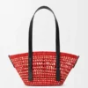 Small Braid Basket in Iraca Palm and Calfskin
