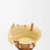 Small Elephant Basket in Raffia and Calfskin