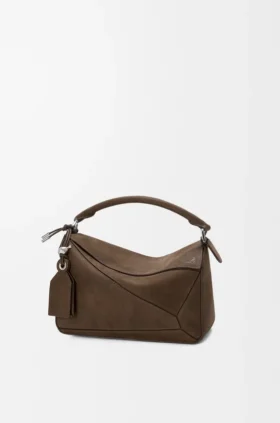 Small Featherlight Puzzle Bag in Grained Nubuck