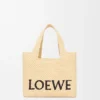 Small Loewe Font Tote in Raffia Small Loewe Font Tote in Raffia