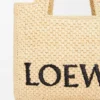 Small Loewe Font Tote in Raffia Small Loewe Font Tote in Raffia