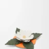 Small Orchid Candle Lid in Classic Calfskin and Brass