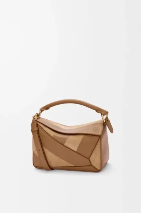 Small Puzzle Bag in Classic Calfskin and Suede