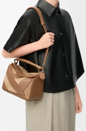 Small Puzzle Bag in Classic Calfskin and Suede