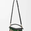 Small Puzzle Edge Bag in Raffia and Calfskin