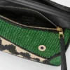 Small Puzzle Edge Bag in Raffia and Calfskin