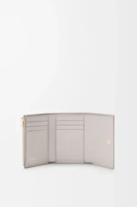 Small Vertical Wallet in Smooth and Grained Calfskin