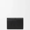 Small Vertical Wallet in Smooth and Grained Calfskin