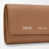 Small Vertical Wallet in Smooth and Grained Calfskin