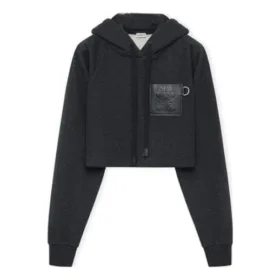 Ss23 Cropped Hoodie “Black” S359Y25X30-1720