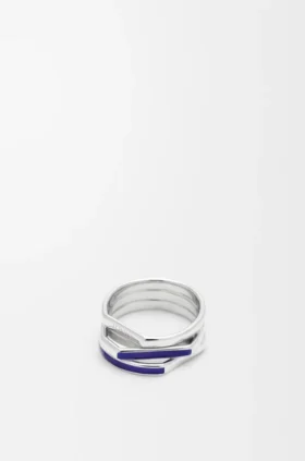 Stacked Ring in Sterling Silver and Enamel