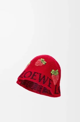 Strawberry Bucket Hat in Cotton Strawberry Bucket Hat in Cotton