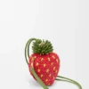 Strawberry Coin Purse in Raffia and Classic Calfskin Strawberry Coin Purse in Raffia and Classic Calfskin