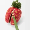 Strawberry Coin Purse in Raffia and Classic Calfskin Strawberry Coin Purse in Raffia and Classic Calfskin