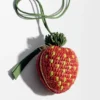 Strawberry Coin Purse in Raffia and Classic Calfskin Strawberry Coin Purse in Raffia and Classic Calfskin