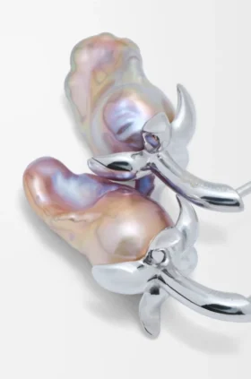 Strawberry Earrings in Sterling Silver and Pearl