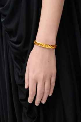 Thin Braided Cuff in Sterling Silver