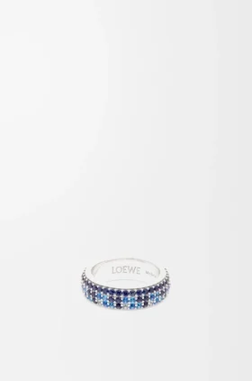Thin Pavé Ring in Sterling Silver and Crystals