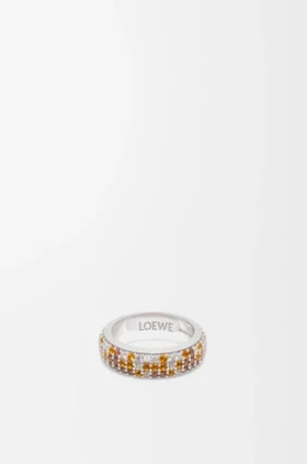 Thin Pavé Ring in Sterling Silver and Crystals