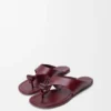 Toggle Flat Sandal in Shiny Smoot Calfskin