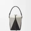 Treasure Bako Bucket in Canvas Jacquard and Calfskin