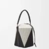 Treasure Bako Bucket in Canvas Jacquard and Calfskin