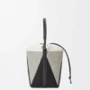Treasure Bako Bucket in Canvas Jacquard and Calfskin