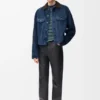Trucker Jacket in Suede Goat Skin
