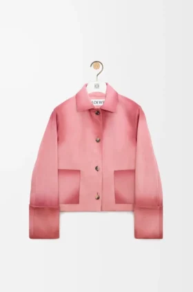 Turn-Up Jacket in Suede Lambskin