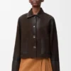Turn-Up Jacket in Suede Lambskin