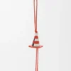 Work Cone Charm in Brass and Calfskin