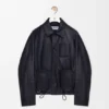 Workwear Jacket in Nappa Lambskin and Nylon