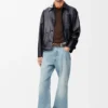 Workwear Jacket in Nappa Lambskin and Nylon