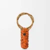 Woven Nest Vase in Calfskin and Bamboo