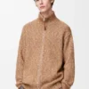 Zip-Up Cardigan in Cotton, Linen and Wool