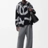 Zip-Up Hoodie in Wool and Cotton