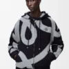 Zip-Up Hoodie in Wool and Cotton